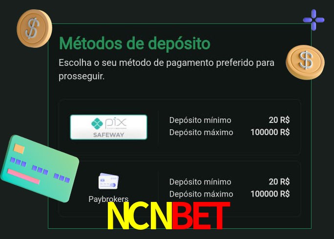 O cassino NCNBET oferece uma grande variedade de métodos de pagamento